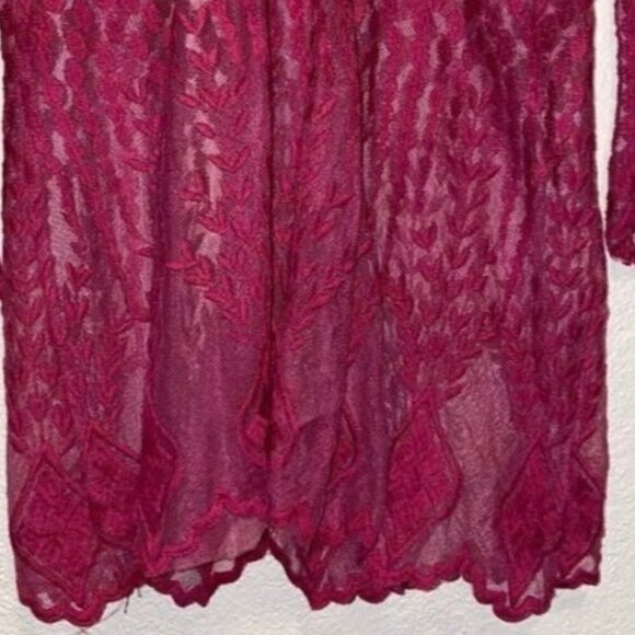 Urban Outfitters Ecoté women’s dress small Pink Lace Sheer embroidered floral 70 - Picture 8 of 9